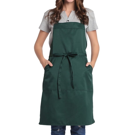 WEIKE Cooking apron with pockets and adjustable neck strap for restaurant bakery chef,