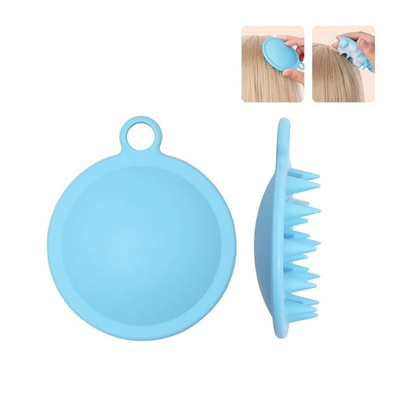 WEILA Compact Silicone Scalp Massager Hair Growth,Scalp Scrubber with Loop for Shower,Multi-Use Comb for Head Massage & Bath,Soft & Relaxing (Blue)