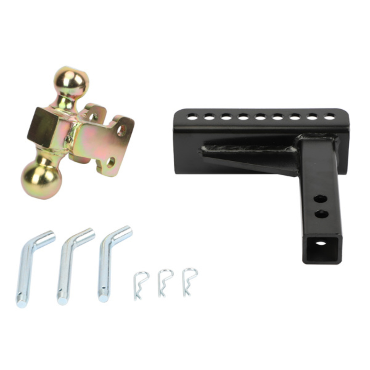WEILAI 45900 Adjustable Trailer Hitch Ball Mount 2Inch Receiver 6Inch Drop 2 and 25/16Inch