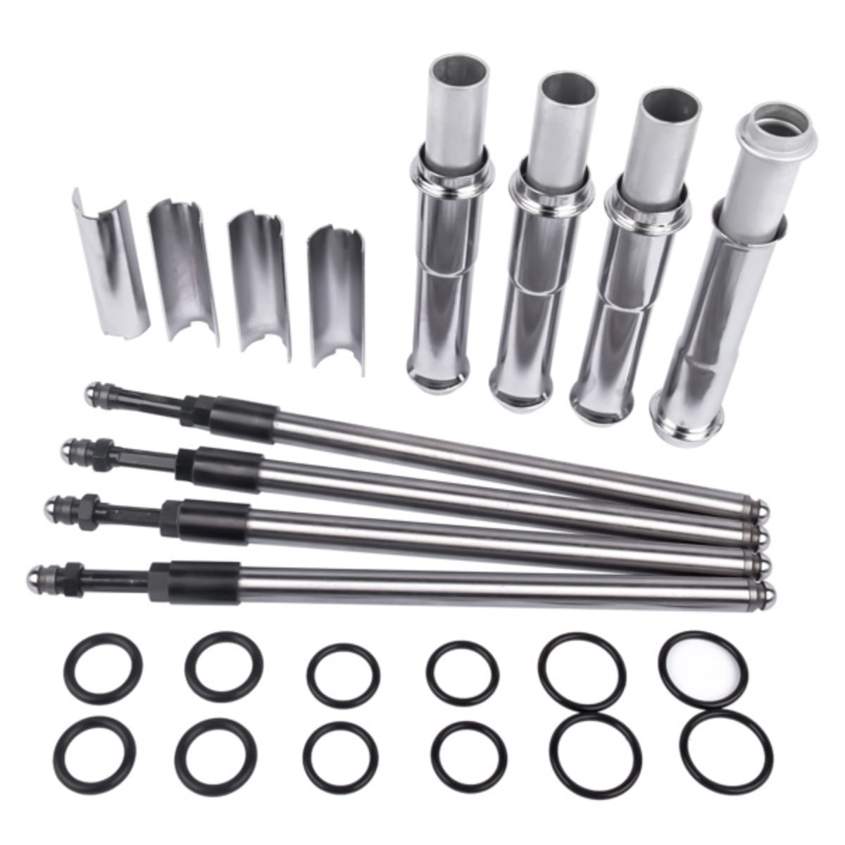 WEILAI Adjustable Pushrods Chrome Cover Kit for HarleyDavidson Twin