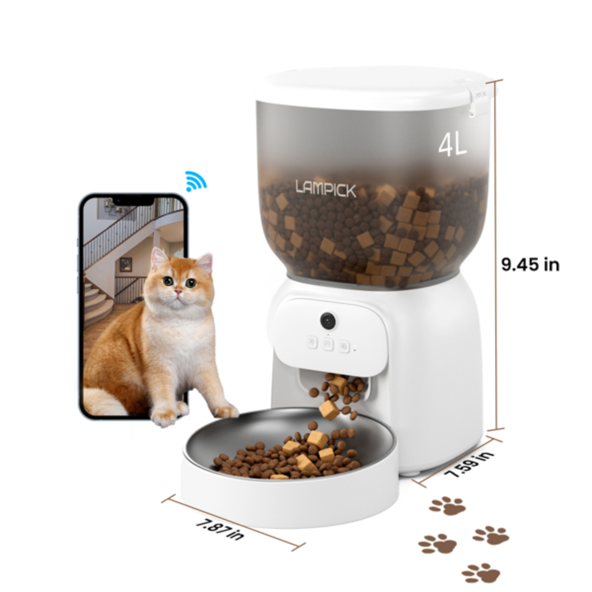 WEILAI Automatic Cat Feeder with Camera 1080P HD Video Cat Food