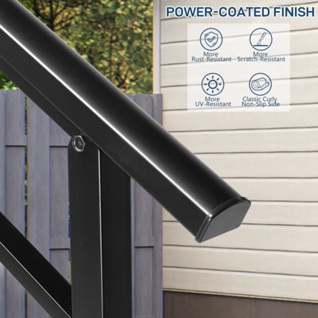 WEILAI Handrails for Outdoor Steps Wrought Iron Handrail Fits 1 to 4