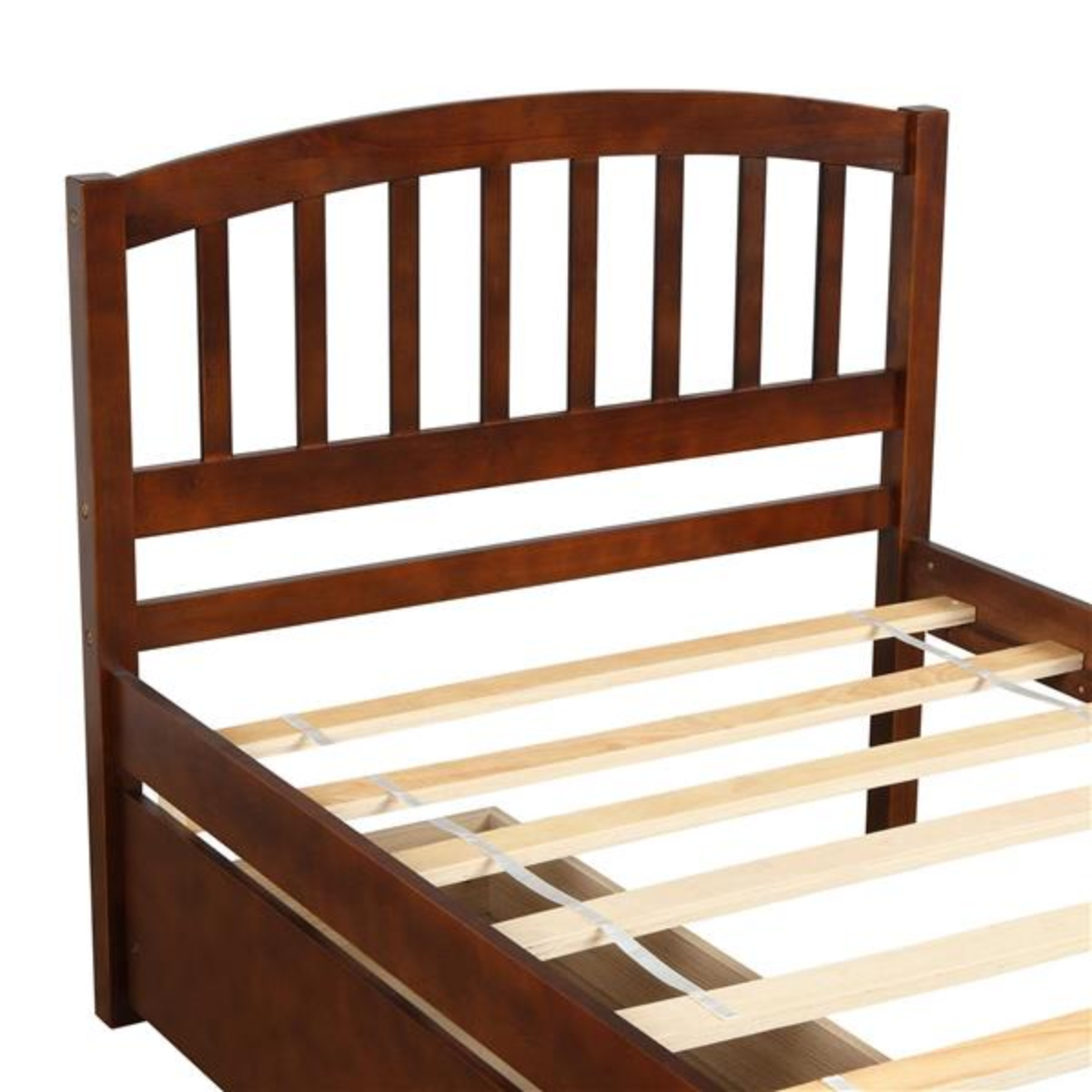 WEILAI Twin Platform Storage Bed Wood Bed Frame with Two Drawers and