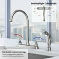 WEILAI TwoHandle Kitchen Faucet with PullOut Side Sprayer 360 Swivel