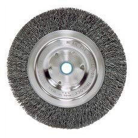 WEILER Carbon Steel Wheel Brush 0.014 in Bristle Diameter - Arbor Attachment - 5 in Outside Diameter - 5/8 to 1/2 in Center Hole Size - 36063