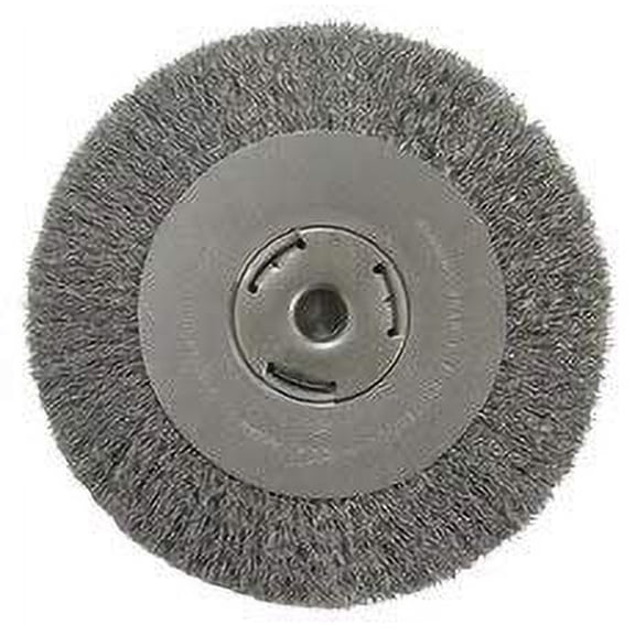 Weiler Steel Wheel Brush - 0.014 In Bristle, 8 In Diameter, 5/8 In Arbor - Display Pack