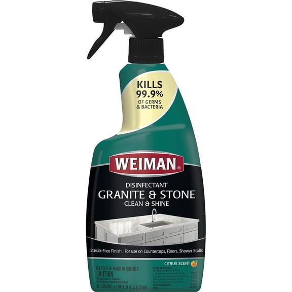 New Weiman Granite Cleaner & Polish, Citrus Scent, 6 Trigger Spray Bottles , Each