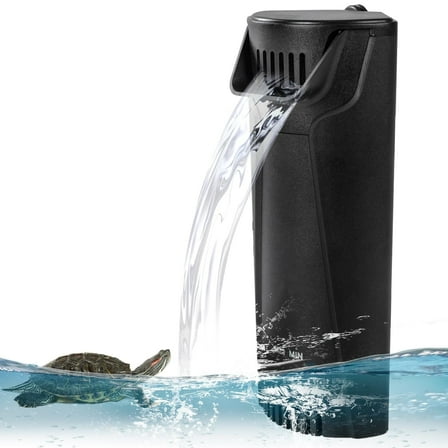 WEINFUN Quiet Internal Aquarium Filter, 3-Stage Bio-Filtration Low-Level Waterfall Small Power Filter, Up to 10 Gallon