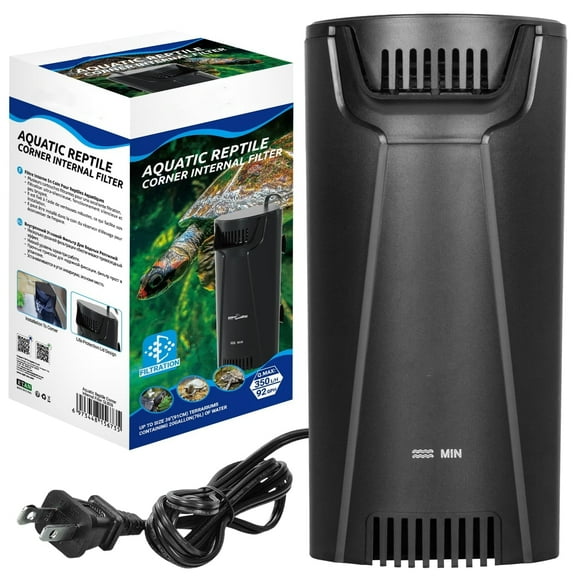 WEINFUN Turtle Tank Filter, 92GPH, 3-Stage Internal Filter for Aquarium, Black