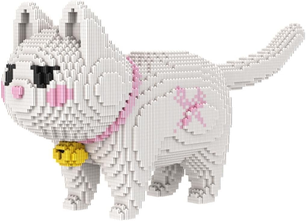 WEINIYA White Cat Animal Micro Building Blocks Set (6450 Pieces), Cute ...