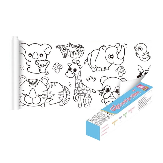 WEIOUKC 11.8x118 Inch Pasteable Coloring Paper Roll, Repositionable Large Drawing Art Sheet for Creative DIY Painting, Educational Activity for Little Artists