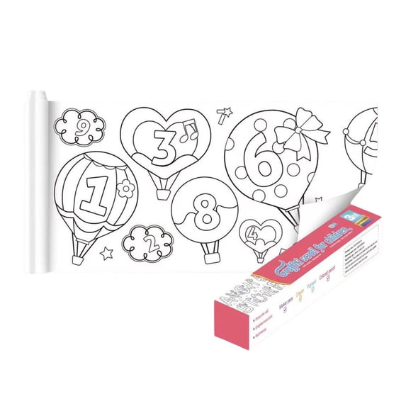 WEIOUKC 11.8x118 Inch Pasteable Coloring Paper Roll, Repositionable Large Drawing Art Sheet for Creative DIY Painting, Educational Activity for Little Artists