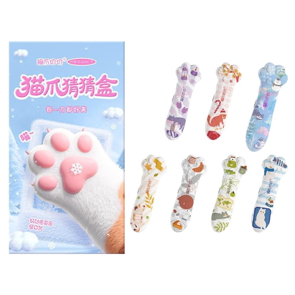 WEIOUKC 1PC Cat Paw Box Cutter, Retractable Cat Claw Cute Cat Box Paper Cutter,Durable Safety Cutter for DIY, Scrapbooking, Art, Box Opening & Packaging