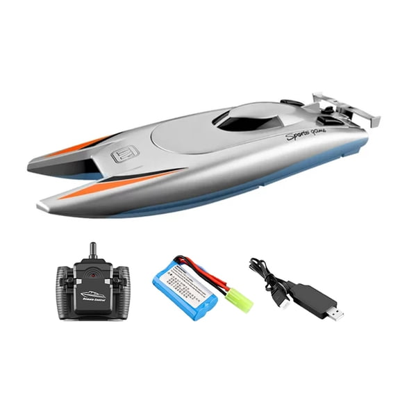 WEIOUKC 2.4G Remote Control Boat with Dual Motors, 25KM/H High Speed Rechargeable RC Racing Ship for Pool & Lake, Waterproof Toy for Young Captains