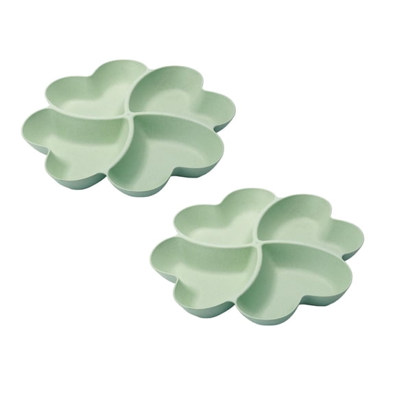 WEIOUKC 2 Pack Divided Serving Tray and Platters 4 Sectional Round Plastic Condiment Appetizer Set Condiment Server Caddy Bar Party Platter,for Chips and Dip Snack Fruit Candy Nuts Desserts