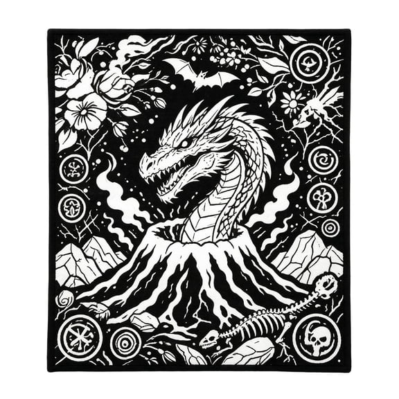 WEIOUKC 2026 New Long-Staple Cotton Washable Happy Doodle Coloring Blanket - Personalized Art Project, Soft Fabric Throw,Black & White, for Adults