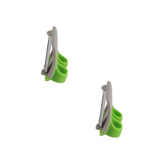 WEIOUKC 2PCS Finger Ring Vegetable Peeler With Anti Slip Rubber Rings, Heavy-Duty Stainless Steel Blade For Carrot Pumpkin, Gray