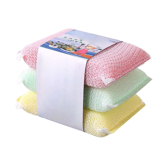 WEIOUKC 3-Pack Non-Scratch Superio Nylon Cleaning Pad, Reusable Multi-Purpose Dish Scrubber for Stainless Steel, Copper cookware, China, Dishes and plasticware