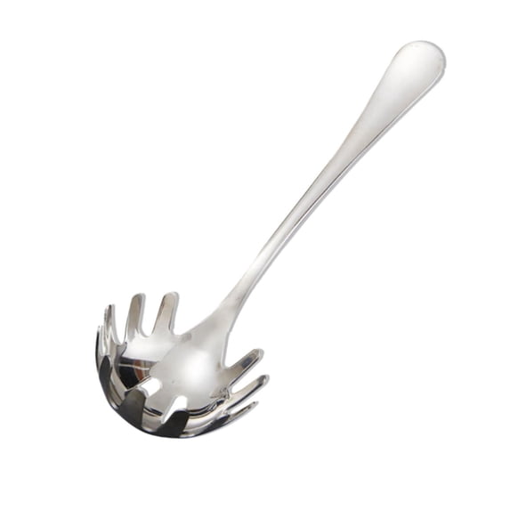 WEIOUKC 304 Stainless Steel Pasta Spoon with Teeth,Noodle Fork & Strainer for Spaghetti, Dumplings, Ice Cubes,Kitchen Utensil