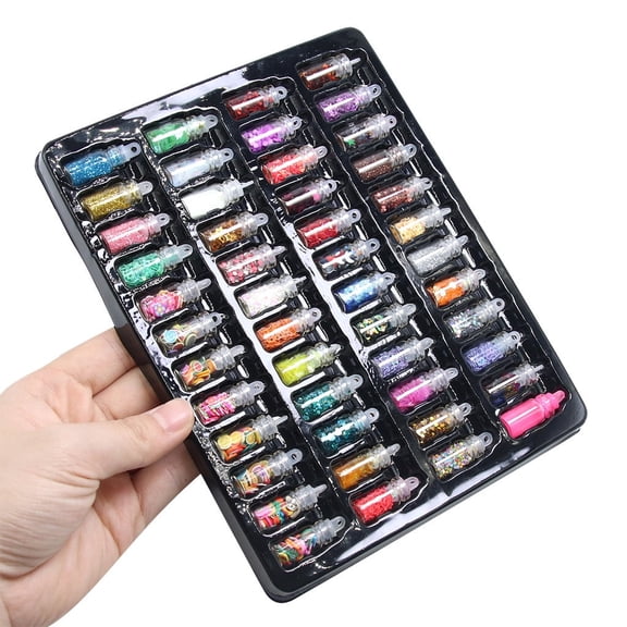 WEIOUKC 48-Piece Sequins Glitter Slime Filler Set, Soft Fruit Slice Charms for DIY Mud Craft Kit, Colorful Decoration for All Ages