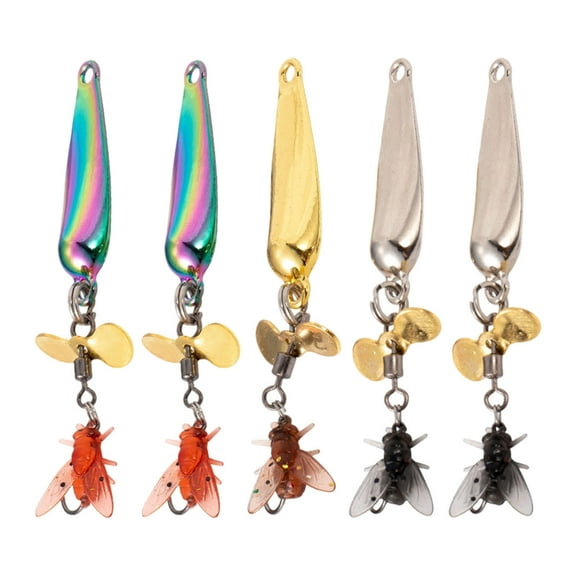 WEIOUKC 5PC Metal Propeller Fishing Lures,High Catch Rate Spinner Baits with Free Swivel Rotating Tail for Trout Bass Pike Salmon in Freshwater Saltwater