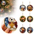thumbnail image 1 of WEIOUKC 6PCS Wooden Christmas Ornaments Diamond Painting Kits for Adults, Christmas Diamond Art Hanging Pendant DIY Single-Side Craft Kit, for Tree & Wall Decor, 1 of 7