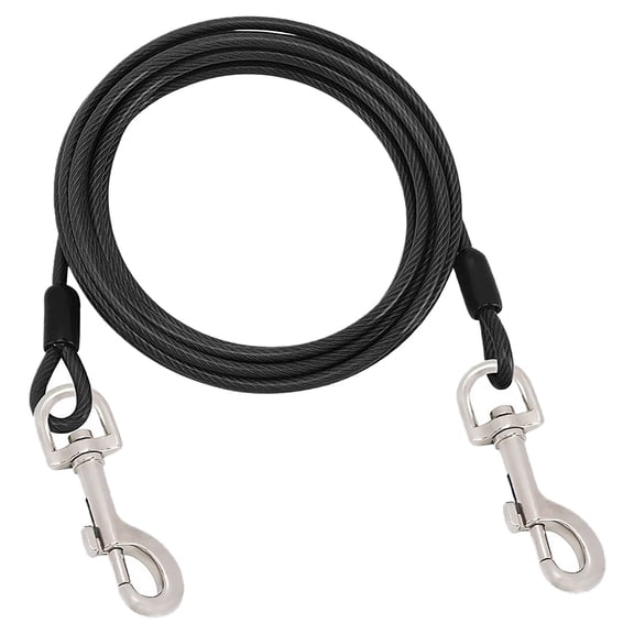 WEIOUKC 8m Long Dog Tie Out Cable with Swivel Clips,No Pull Dog Harness for Outdoor Yard Camping, Weather-Resistant Heavy-Duty Pet Tether