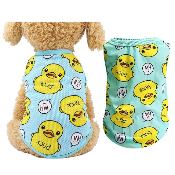 WEIOUKC Adorable Yellow Dog Shirt â Spring & Summer Pattern Pet Clothes, Breathable & Lightweight,Lightweight Sun Protection Pet Clothes for Hot Weather, Medium