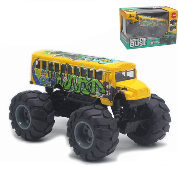 WEIOUKC Alloy Big Wheel School Bus Toy, Pull Back & Go Friction Powered Diecast Model with Realistic Design, Durable Metal Frame for Little Drivers