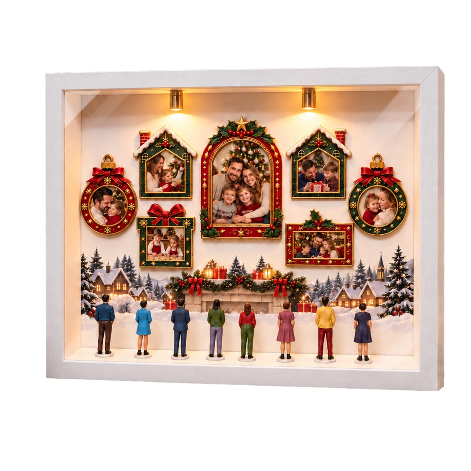 Handmade Shadowboxes WEIOUKC Custom Christmas Miniature Museum with Photo, 2027 Xmas Family ...