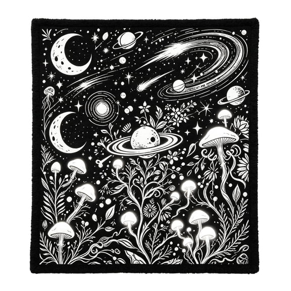 WEIOUKC DIY Coloring Blanket,Celestial Galaxy Pattern Blanket, Unique Space Art Decor Gift for Adults DIY Painting Activity