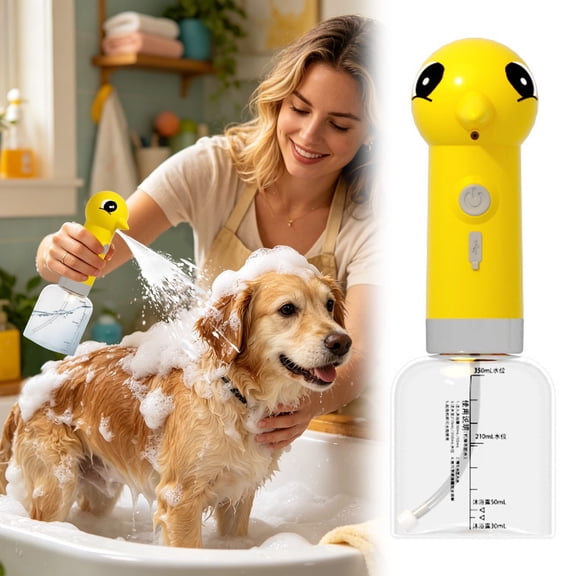WEIOUKC Electric Foam Sprayer with Automatic Foaming Soap Dispenser,Automatic Soap Dispenser Cleaning Foam Machine for Cats & Dogs, Cordless Bath Shower Foamer with Transparent Reservoir
