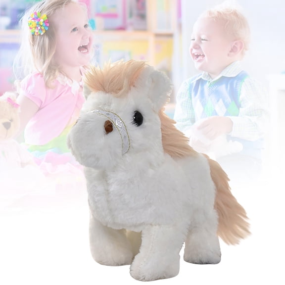 WEIOUKC Electronic Walking Pony Plush Toy, Animated Wagging Tail & Realistic Sounds, Interactive Stuffed Animal Companion Gift for Little Ones
