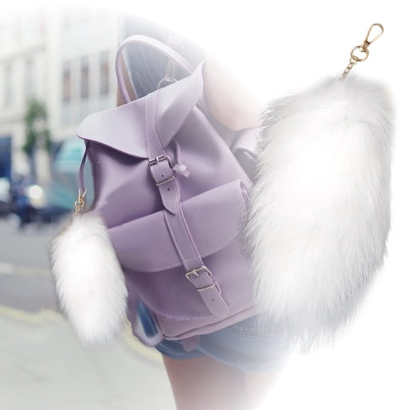 WEIOUKC Faux Animal Tail Keychain Fluffy Faux Fur Tail Pendant,Tail Charms Keyring Holder for Handbag Backpack