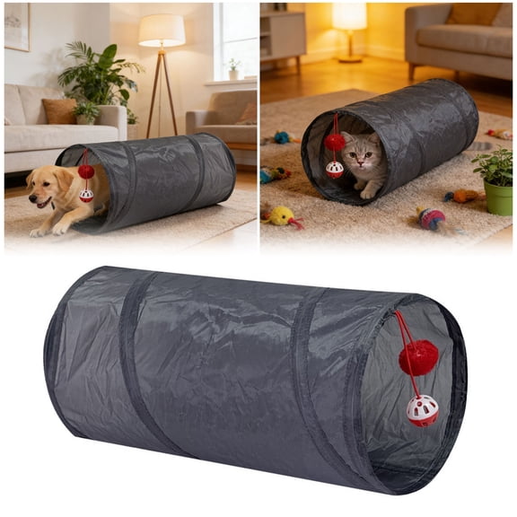 WEIOUKC Feline Ruff Cat Tunnel,Interactive Cat Tunnel,A Big Collapsible Play Toy,Durable Polyester Indoor Play Tunnel for Exercise, Exploration, Hiding & Pouncing, Lightweight