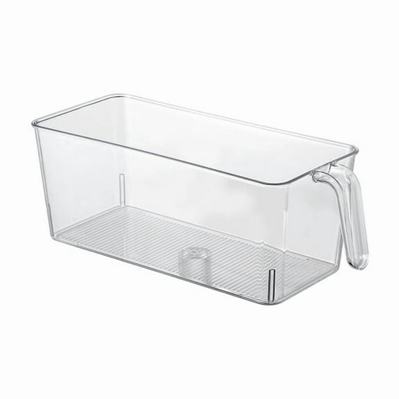 WEIOUKC Freezer Ice Storage Bucket with Pull Out Handl,Transparent Storage Ice Bin, Space-Saving Design, Durable Acrylic, Easy Access,Kitchen Organizer,Storage Bins