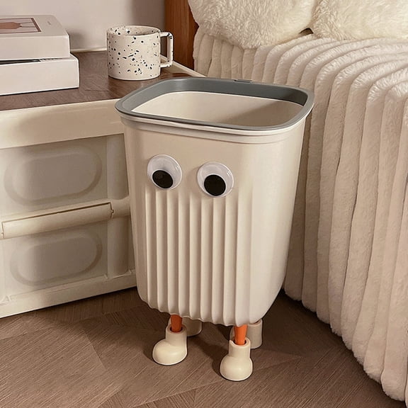 WEIOUKC Garbage Cans for Kitchen, Commercial Small Capacity Cartoon Small Can,Compact Lightweight Garbage Cans for Bedroom Living Room & Home Decor