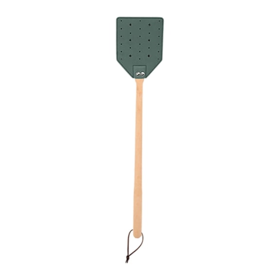 WEIOUKC Heavy Duty Leather Fly Swatter, Long Handle Fly Swatter with Long Handle, Hanging Hole, Indoor & Outdoor Use, Durable Large Swatting Area, Comfortable Catcher