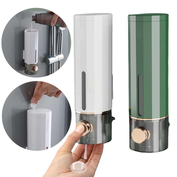 WEIOUKC Liquid Soap Dispenser Wall Mount,Shampoo & Shower Gel Storage Box, Bathroom Manual Press Dispenser, ,Space-Saving