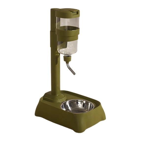 WEIOUKC Pet Standing Water Dispenser Portable Drink Fountain for Cats & Dogs – Stainless Steel Bowl, Automatic Standing Feeder, Hygienic, Easy Clean