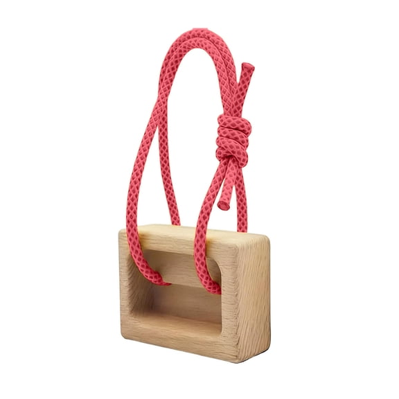 WEIOUKC Portable Climbing Hangboard Dual Depth Wooden Grip Blocks for Finger Strength, Power, and Forearm Training Wood Hang Board with Adjustable Rope and Carabiners