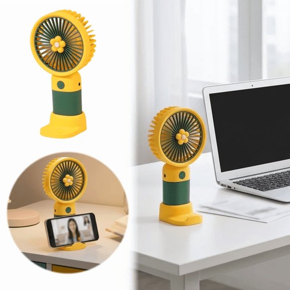 WEIOUKC Portable Macaroon Mini Fan, 3 Speed Settings,USB Rechargeable Cute Handheld Mini Fan, Portable Compact Desktop Personal Cooling Fan for Office & Travel