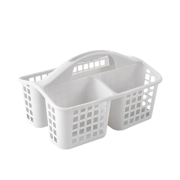 WEIOUKC Portable Shower Caddy Basket,Convenient Cleaning Supplies Organizer with Compartments and Handle,Portable Partitioned Storage Rack with Handle for Bathroom, Dorm & Cleaning Supplies