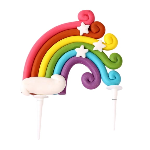 WEIOUKC Rainbow Cake Toppers,Three-Dimensional Cloud Rainbow Design Cake Picks for Birthday, Wedding & Party Celebrations