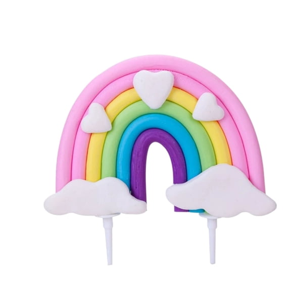 WEIOUKC Rainbow Cake Toppers,Three-Dimensional Cloud Rainbow Design Cake Picks for Birthday, Wedding & Party Celebrations
