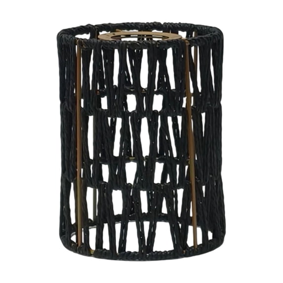 WEIOUKC Rattan Lamp Shade,Retro Small Wicker Lamp Shade Replacement, Boho Woven Pendant Light Lampshade Cover for Floor & Chandelier