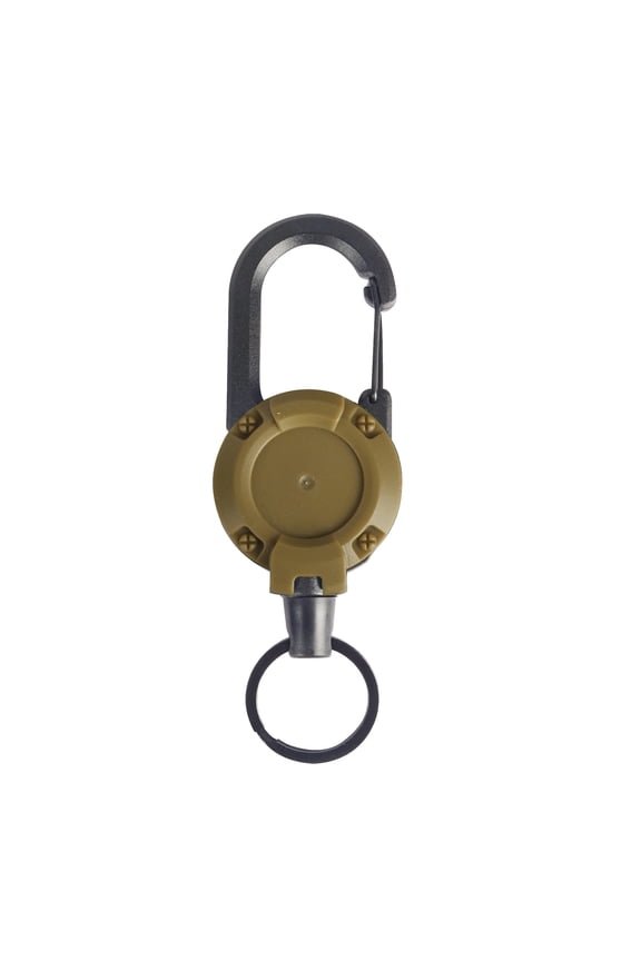 Retractable Keychain Heavy Duty,24" Stainless Steel Cord Reel with Carabiner, ABS Key Reel for Outdoor & Work