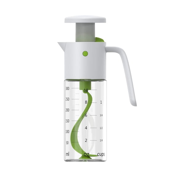 WEIOUKC Salad Dressing Shaker Mixer Bottle, Leak-Proof 10oz Glass Shaker with Built-In Stirrer for Homemade Sauces & Juice Storage, Dishwasher Safe