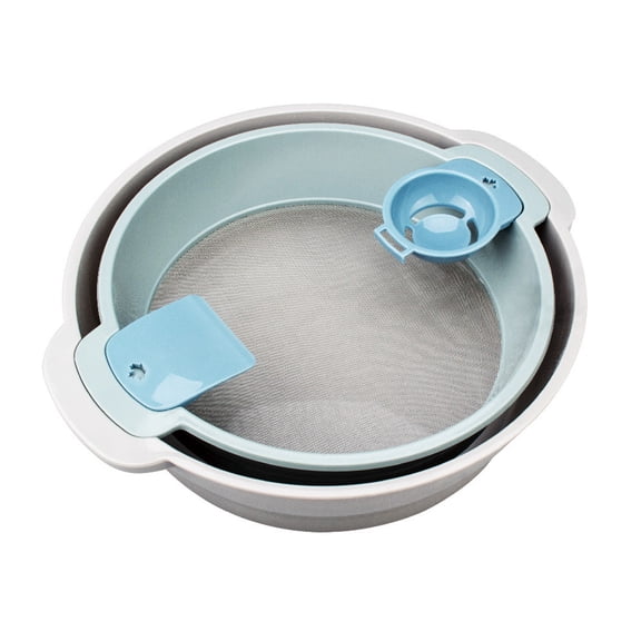 WEIOUKC Stainless Steel Flour Sifter,Stackable Trim Tray Box with Screen Grid, Kitchen Strainer Baking Sifter,Lightweight Sifting Pan for Kitchen Baking & Food Prep