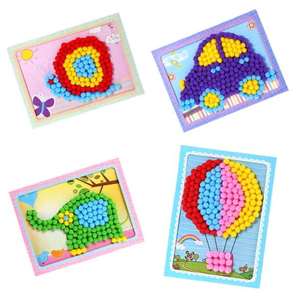 WEIOUKC Sticky Bulb Art Sticker Kit, Colorful DIY Mosaic Craft for Preschool Early Education, Creative Button Painting Activity for Little Artists Ages 3-6